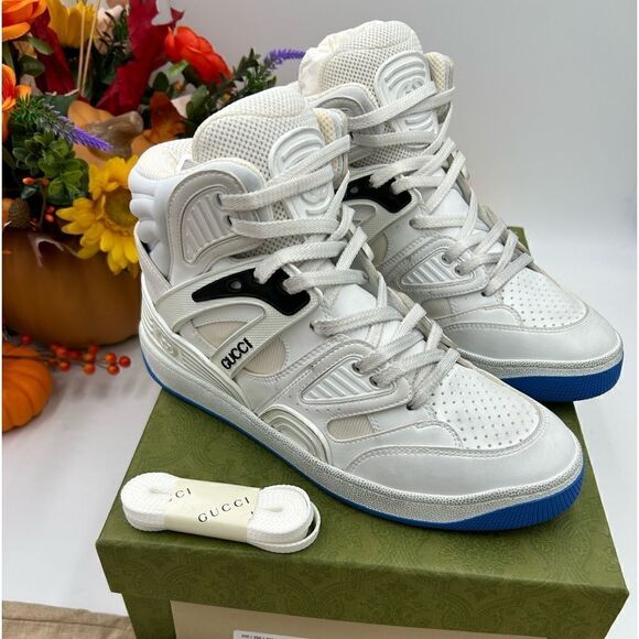 Woman’s Gucci basket multicolor high top sneakers, size 7 made in Italy - Picture 1 of 10